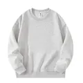 Minimalist light grey 320g heavy cotton loose fit crewneck sweatshirt for unisex - S / Tops / Crewneck Style / Mixed Grey
