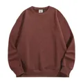 Heavyweight 500g fleece-lined brown crewneck sweatshirt with vintage drop shoulder - S / Tops / Crewneck - Mocha