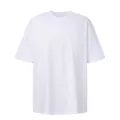 T-shirt classica bianca oversize in cotone pesante da uomo a goccia - S / Tops / Bianco perla