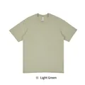 Premium 230G heavyweight pure cotton drop shoulder unisex t-shirt in light green - S / Tops / Light Green