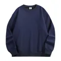 Sweatshirt lourd 500G bleu marine col rond en tissu polaire haute qualité - S / Haut à Col Rond / Bleu marine