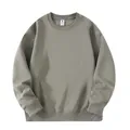 Sage green oversized crewneck sweatshirt made of high-quality 320g cotton blend fabric - S / Tops / Crewneck Style / Light Khaki