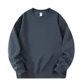 Heavyweight 320G solid color grey-blue oversized sweatshirt with ribbed cuffs - S / Tops / Crewneck Style / Haze Blue
