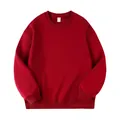 Premium 420g heavy velvet unisex red crewneck sweatshirt featuring a loose dropped shoulder fit - S / Tops / Red