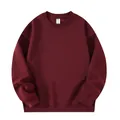 Unisex burgundy oversized crewneck sweatshirt with ribbed cuffs and hem. - S / Tops / Crewneck Style / Burgundy