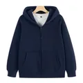 Sweat à capuche zippé en polaire bleu marine épais avec poche kangourou pour homme - S / Hauts / Bleu marine