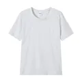 Γκρι μελανζέ 220G χτενισμένο βαμβακερό T-shirt με κοντό μανίκι και στρογγυλή λαιμόκοψη - 100 / Tops / Νιφάδα Χιονιού Γκρι