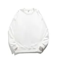Sweat-shirt oversize blanc uni à col rond, pull décontracté unisexe à épaules tombantes - XS / Hauts / Blanc
