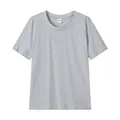 Γκρίζο T-shirt 220G από χτενισμένο βαμβάκι με στρογγυλή λαιμόκοψη και κοντά μανίκια - 100 / Tops / Γκρι Μελανζέ