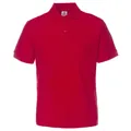 Classic red short-sleeved polo shirt in pure cotton with a lapel collar, European size. - S / Tops / Red