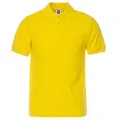 Classic bright yellow 220g pure cotton short-sleeved polo shirt with turn-down collar - S / Tops / Yellow