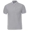 Classic gray short-sleeved cotton Polo shirt with three-button placket and ribbed collar - S / Tops / Gray