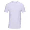 Men's plain white quick-dry sports T-shirt featuring a breathable textured fabric - 5XS / Tops / White