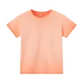Camiseta corta 240G de algodón puro lavado estilo vintage en color albaricoque - S / Tops / Naranja Degradado