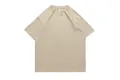 Oversized 100% cotton drop shoulder short sleeve T-shirt in minimalist khaki beige - Khaki / S