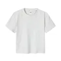 T-shirt court vintage gris chiné à manches courtes pour femme en coupe ajustée moderne - S / Hauts / Flocon de neige Gris