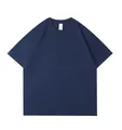 T-shirt classica a maniche corte blu navy in puro cotone premium da 230G per uomo - M / Tops / Blu Notte
