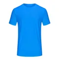 Classic bright blue quick-dry sports t-shirt with breathable textured fabric design - 5XS / Tops / Aqua