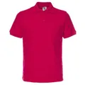 Vibrant fuchsia short sleeve cotton Polo shirt for men with classic polo collar design - S / Tops / Deep Rose Red