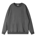 Dark grey oversized drop shoulder sweatshirt with heavy terry fabric for men and women - XS / Tops / Carbon Gray