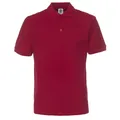 Premium 220g red cotton short-sleeved polo shirt with ribbed collar in European size - S / Tops / Burgundy