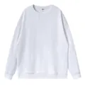 Classic white oversized drop shoulder crewneck sweatshirt in premium 360g loopback cotton fabric - XS / Tops / White