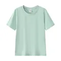 Premium pure cotton crew neck short-sleeved T-shirt variant in soft light green color - 100 / Tops / Light Green