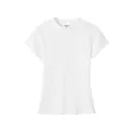 Camiseta premium de mujer en algodón blanco con corte entallado y cuello redondo - S / Tops / Blanco