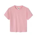 Crop top rose en coton épais 230g, T-shirt à manches courtes coupe vintage femme - S / Hauts / Rose