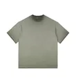 Vintage washed distressed 240g cotton short crop top t-shirt for women in sage green - S / Tops / Gradient Army Green