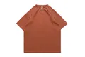 Premium oversized burnt orange 250g heavy cotton T-shirt with a relaxed drop shoulder fit - Brick Red / S