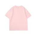 T-shirt a maniche corte in puro cotone rosa chiaro, vestibilità oversize con girocollo - S / Tops / Rosa