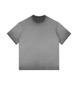 Grey washed gradient cotton crop top T-shirt with a vintage acid wash effect - S / Tops / Gradient Grey