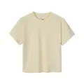 T-shirt court rétro américain 230g coupe ajustée chic en beige crème minimaliste - S / Hauts / Abricot