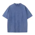 Vintage oversized 230g pure cotton t-shirt featuring a unique blue acid wash finish - S / Tops / Paris Blue