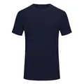Premium dark navy quick-dry athletic T-shirt featuring round neck and short sleeves - 5XS / Tops / Dark Blue