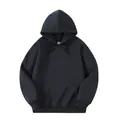320G solid color loose fit black hoodie for men and women, long sleeve sweatshirt - S / Tops / Hooded Style / Navy Blue