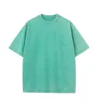 Premium oversized acid wash cotton t-shirt in vintage mint green with snow wash texture - S / Tops / Old Tiffany Blue