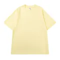 T-shirt oversize giallo chiaro 100% cotone con spalle scese e girocollo a maniche corte - S / Tops / Giallo Fresco