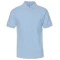 Light blue short-sleeved cotton polo shirt with classic three-button placket - S / Tops / Sky Blue