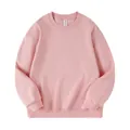 Cozy pink 420G thickened fleece crewneck sweatshirt with drop shoulder and loose fit - S / Tops / Pink