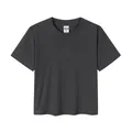 T-shirt crop vintage 230g gris foncé pour femmes avec design d'épaules régulières - S / Hauts / Gris clair