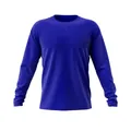T-shirt de sport professionnel bleu roi à manches longues pour hommes à séchage rapide - Taille EU 5XS / Hauts / Bleu roi