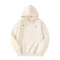 Heavyweight 320g oversized plain cream hoodie with kangaroo pocket and adjustable drawstrings - S / Tops / Hooded Style / Light Beige