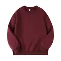Heavyweight burgundy fleece sweatshirt for winter with drop shoulder and crewneck design - S / Tops / Burgundy