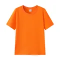 Vibrant orange pure cotton short sleeve T-shirt with comfortable ribbed round neck. - 100 / Tops / Bright Orange