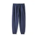 Premium 320g unisex navy blue fleece joggers with drawstring waist and elastic cuffs - 3XL / Bottoms / Haze Blue