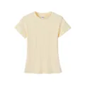Camiseta de algodón 230g crema para mujer, corte entallado, cuello redondo, manga corta - S / Tops / Albaricoque