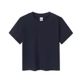 Top court vintage bleu marine à manches courtes pour femmes en coton 230g de qualité - S / Hauts / Bleu marine