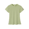 Camiseta de algodón para mujer de corte ajustado cuello redondo verde claro verano - S / Tops / Verde Claro